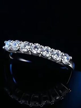 SNOW WHITE AND THE Sparkling Seven-Stone Silver Ring